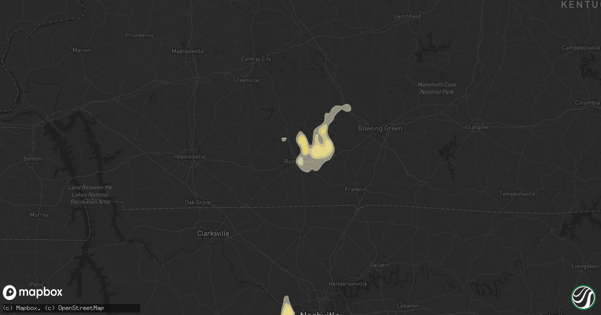 Hail map in Russellville, KY on September 6, 2018
