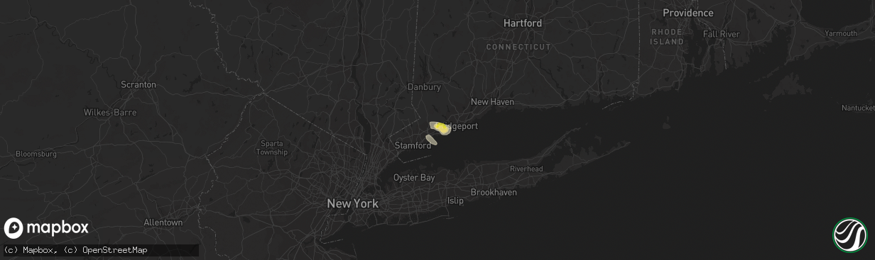 Hail map in Westport, CT on September 6, 2018