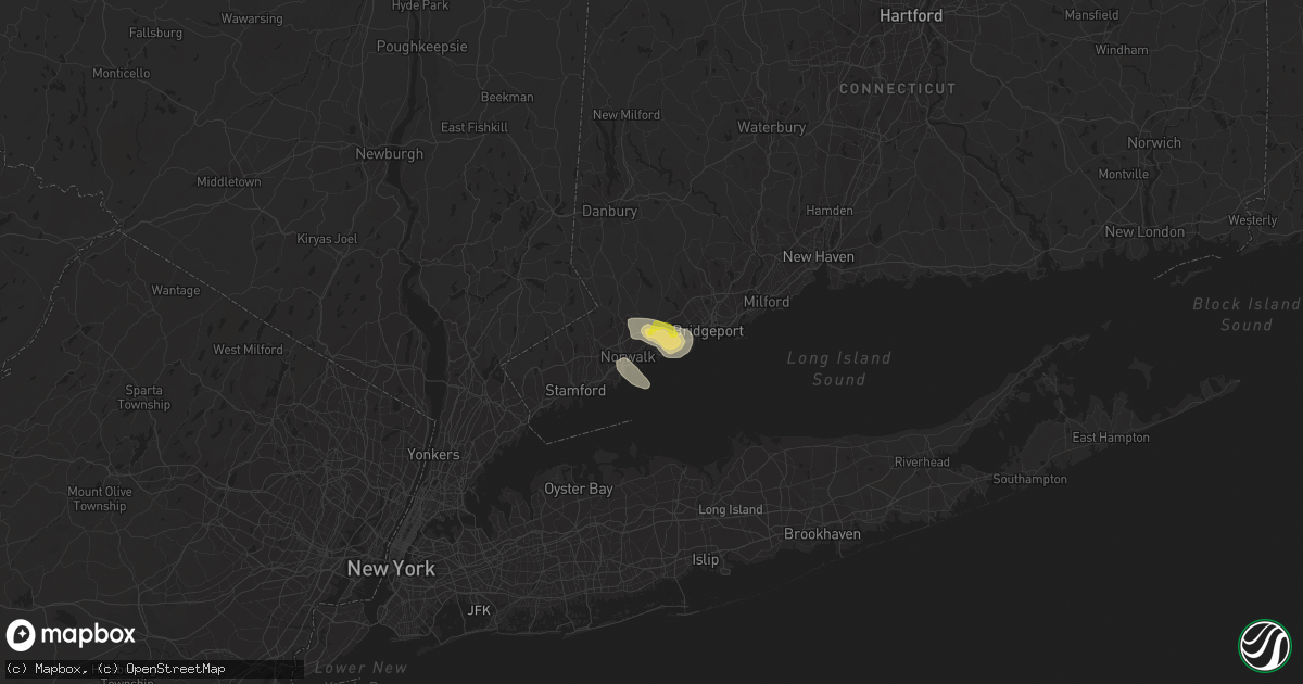 Hail map in Westport, CT on September 6, 2018