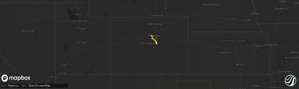 Hail map in Colorado on September 6, 2019