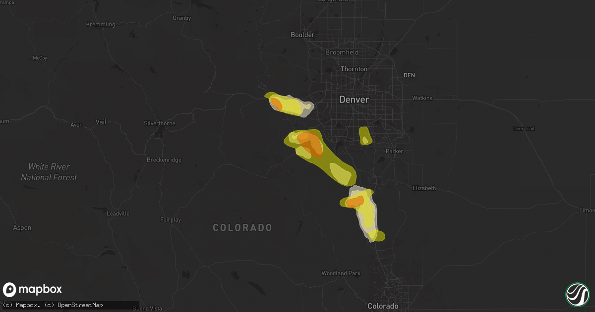 Hail map in Conifer, CO on September 6, 2019