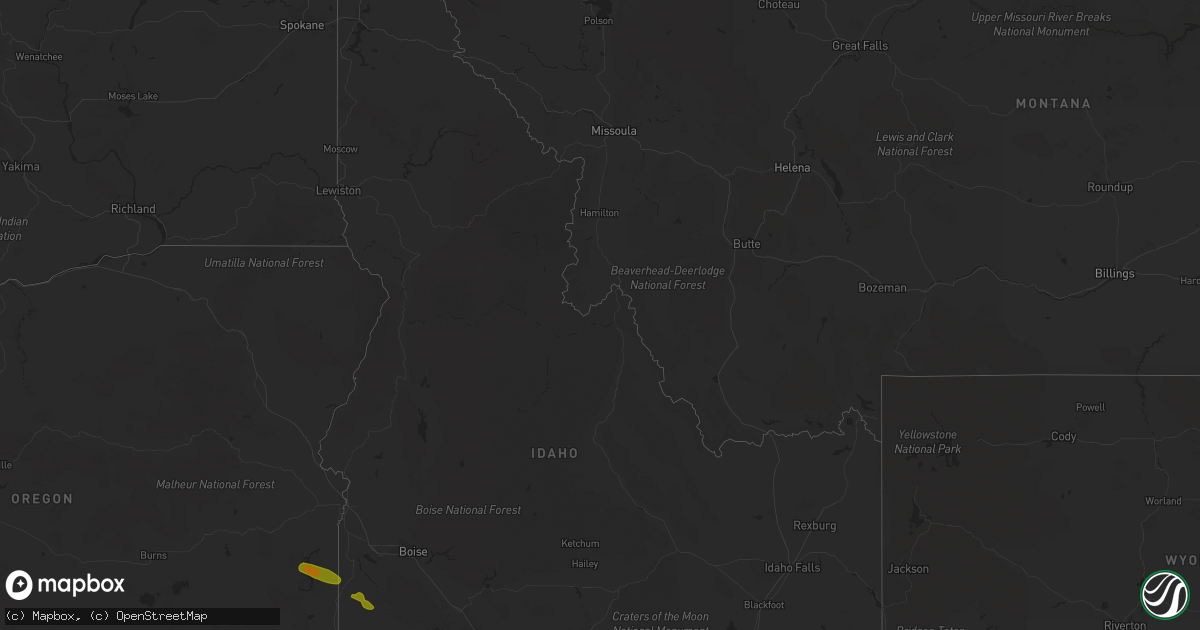 Hail map in Idaho on September 6, 2019