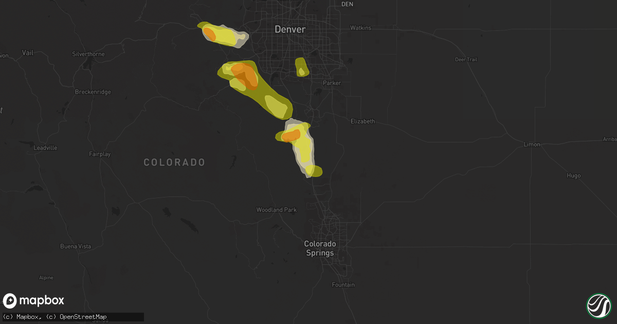 Hail map in Larkspur, CO on September 6, 2019