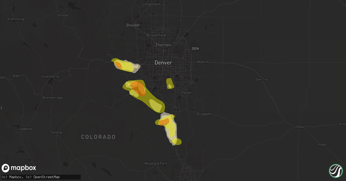 Hail map in Lone Tree, CO on September 6, 2019