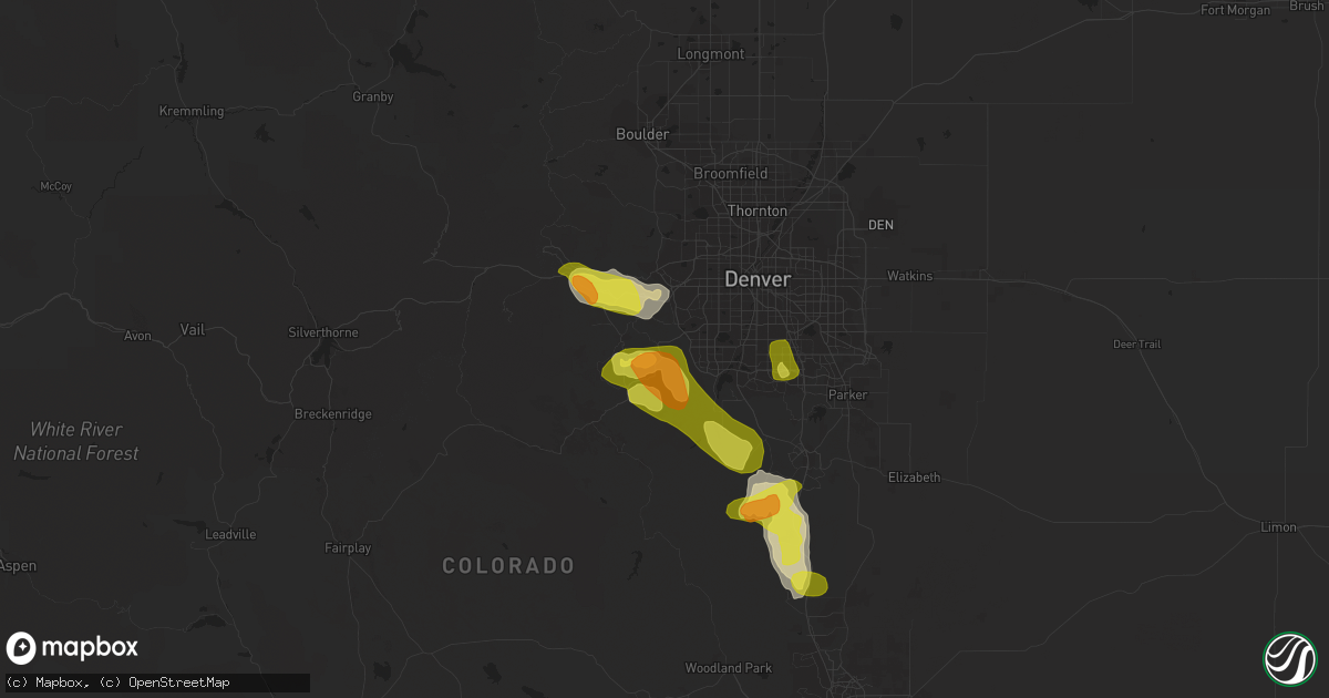 Hail map in Morrison, CO on September 6, 2019