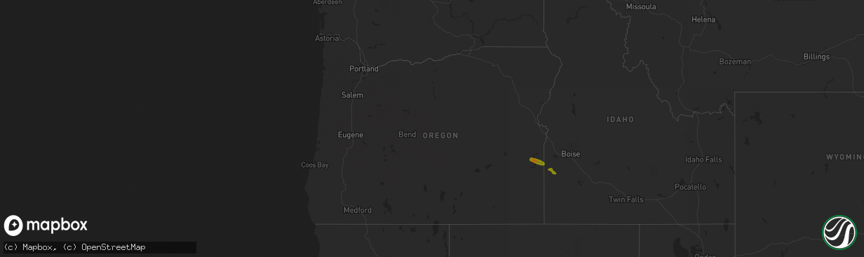 Hail map in Oregon on September 6, 2019