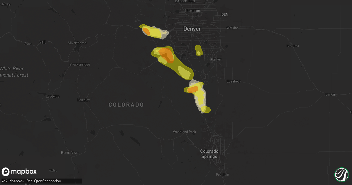 Hail map in Sedalia, CO on September 6, 2019