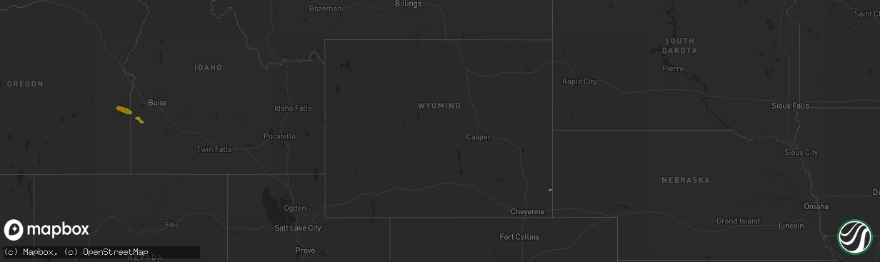 Hail map in Wyoming on September 6, 2019