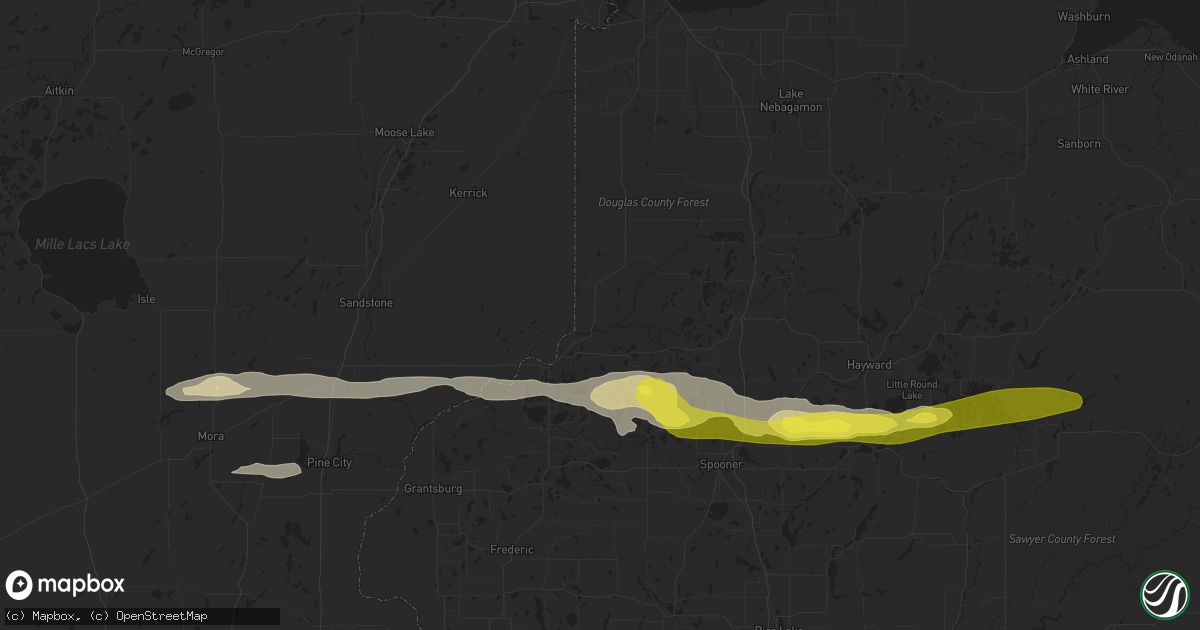 Hail map in Danbury, WI on September 6, 2021