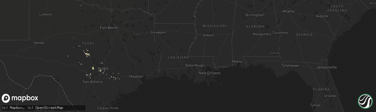 Hail map in Louisiana on September 6, 2021