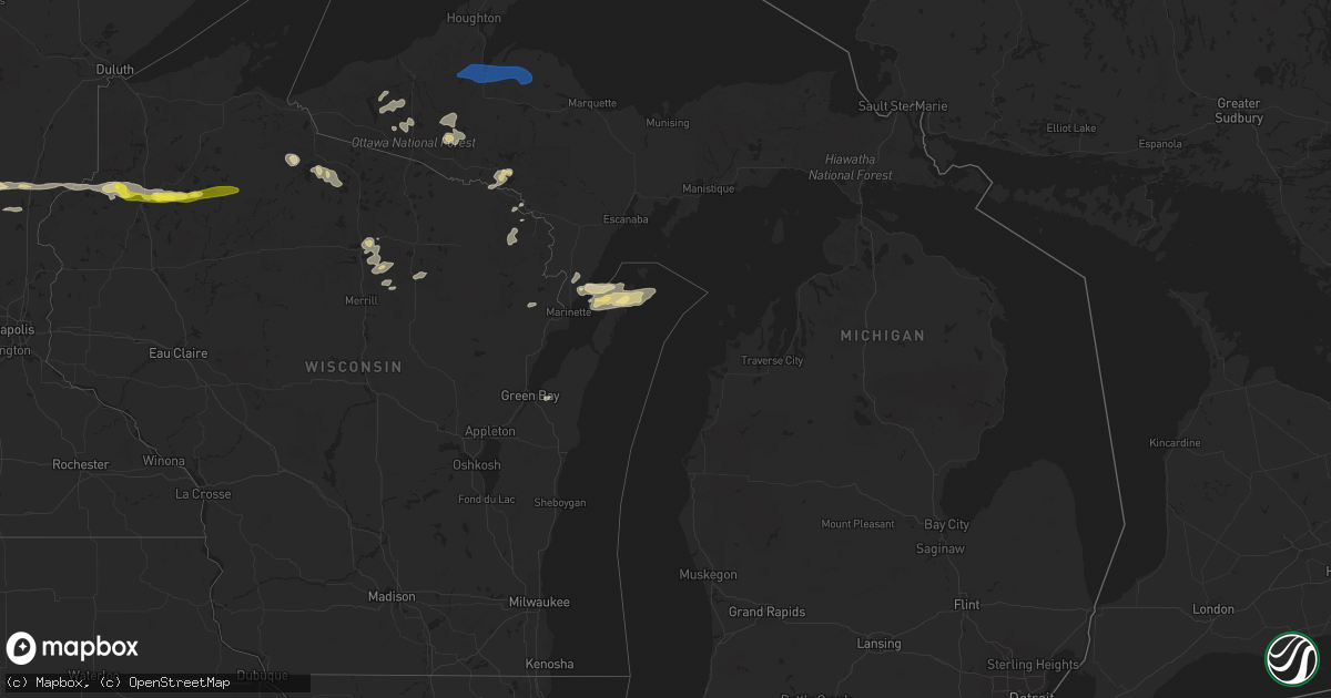 Hail map in Michigan on September 6, 2021