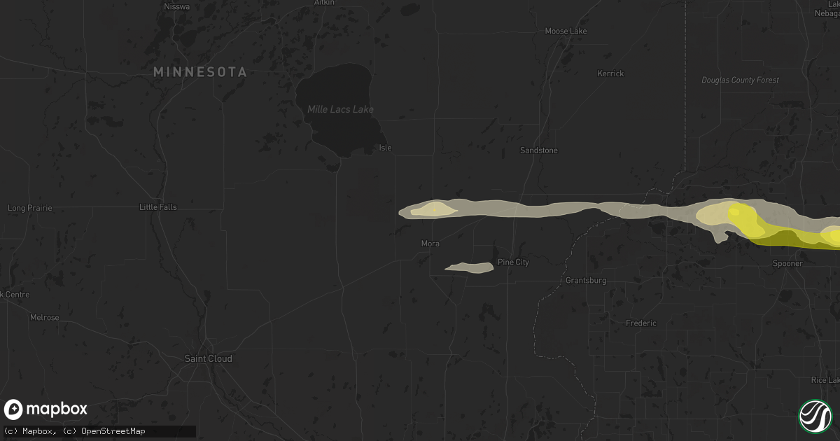 Hail map in Mora, MN on September 6, 2021