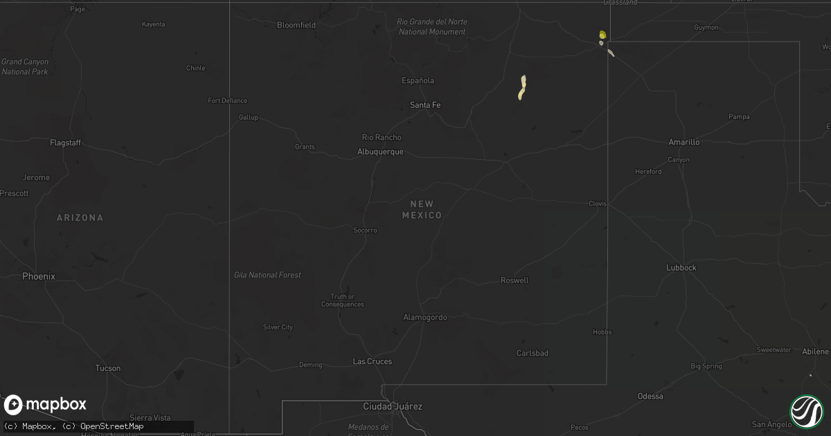 Hail map in New Mexico on September 6, 2021