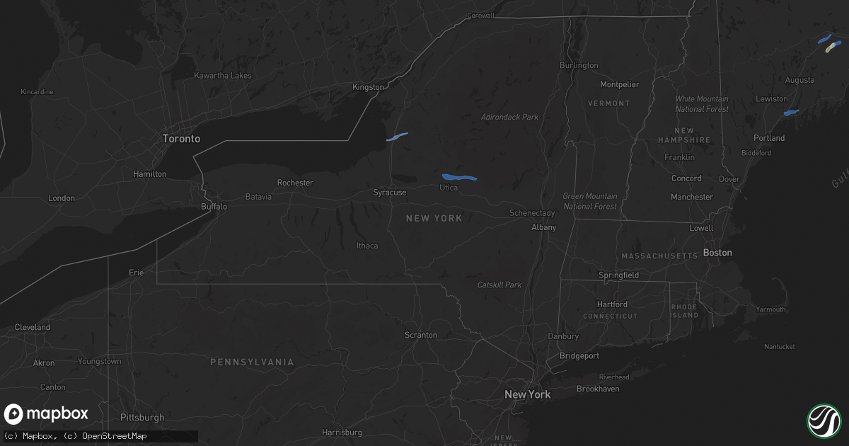 Hail map in New York on September 6, 2021