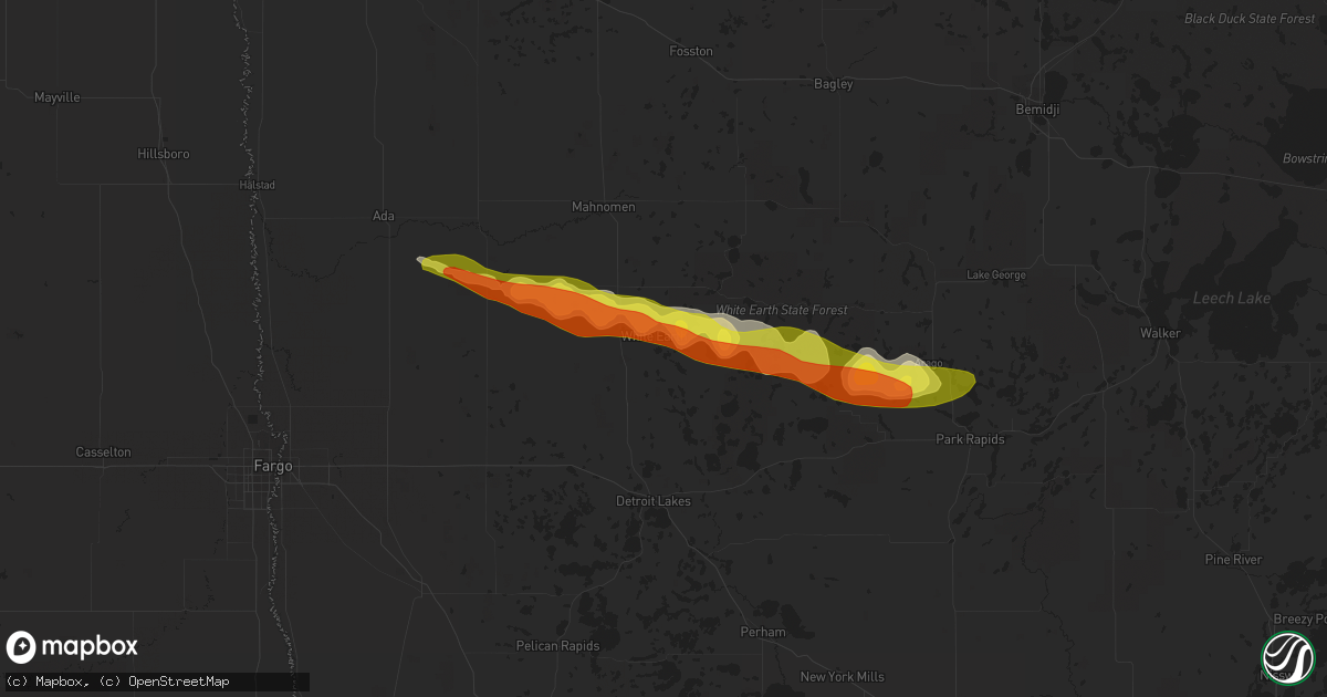 Hail map in Ogema, MN on September 6, 2021