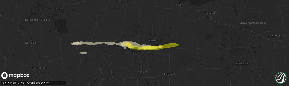 Hail map in Springbrook, WI on September 6, 2021