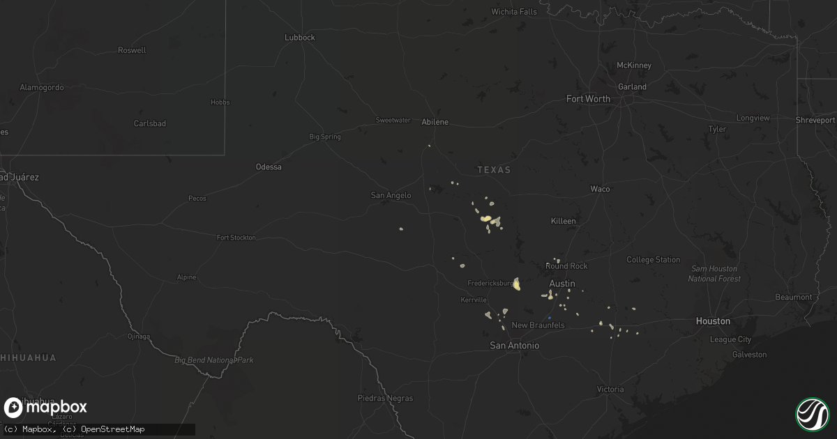 Hail map in Texas on September 6, 2021