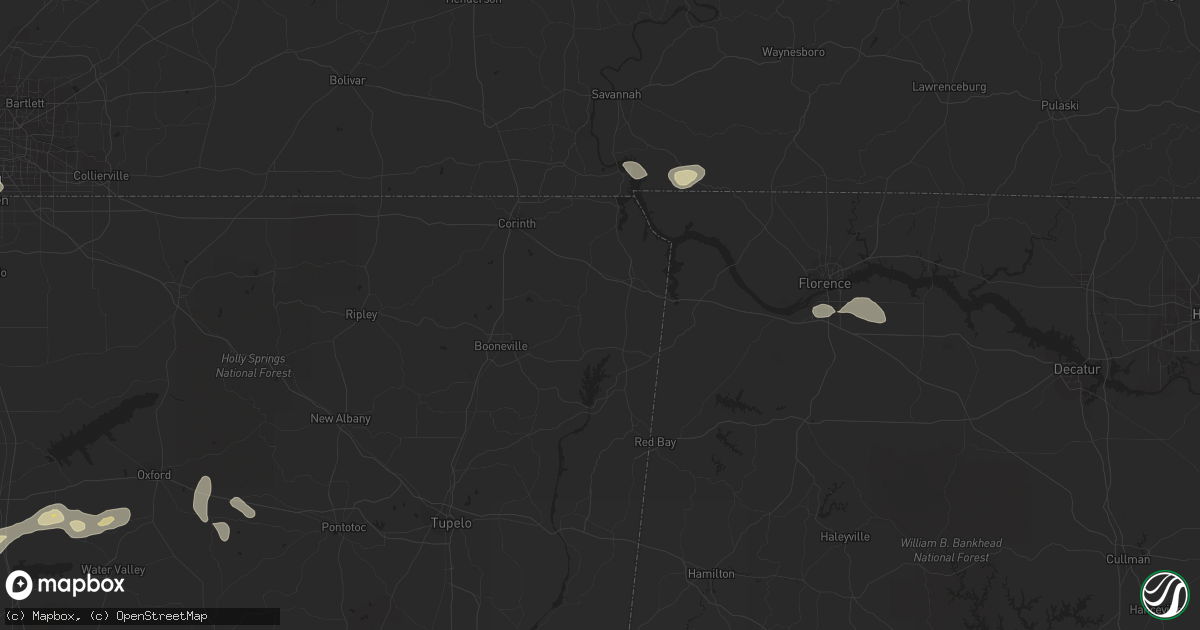 Hail map in Batesville, MS on September 6, 2022