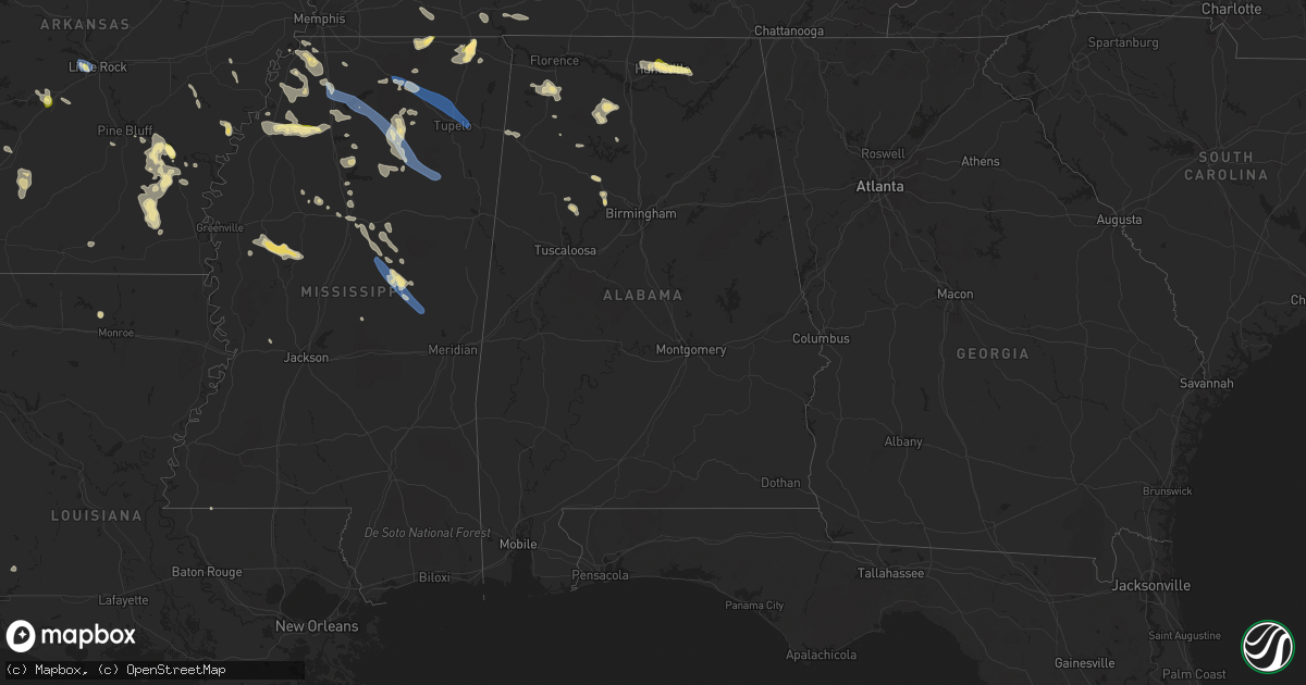 Hail map in Alabama on September 6, 2023