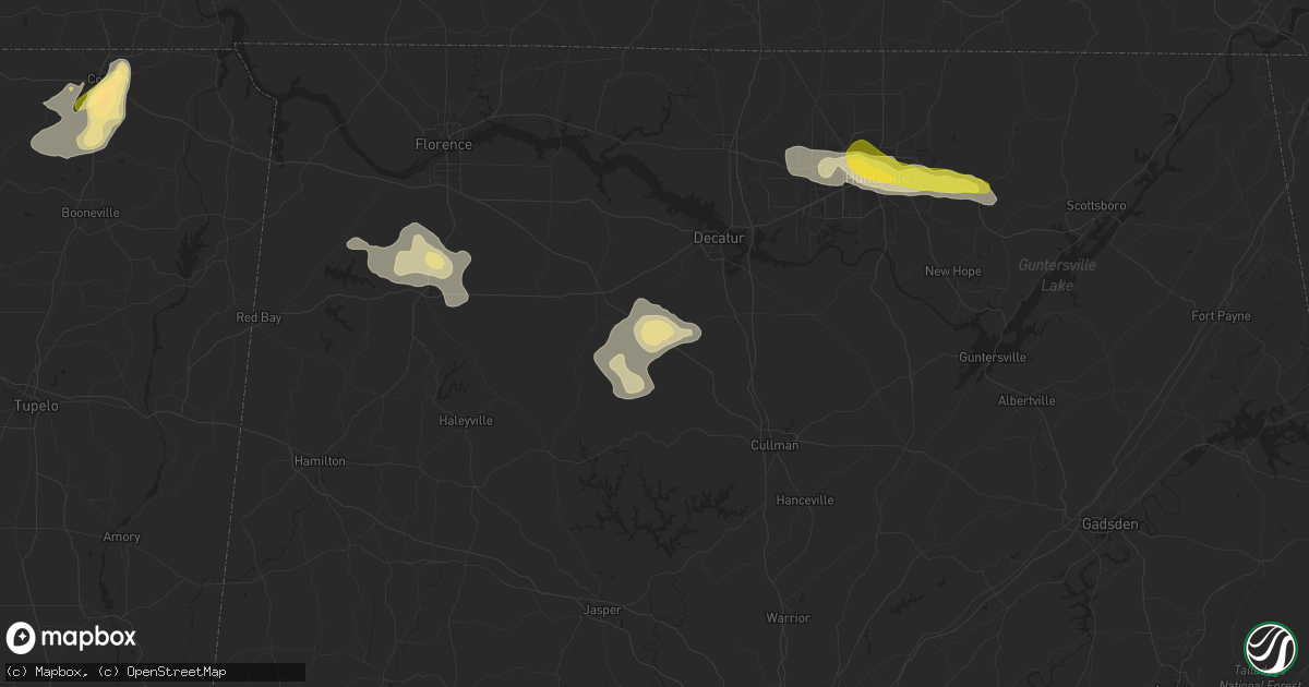 Hail map in Danville, AL on September 6, 2023