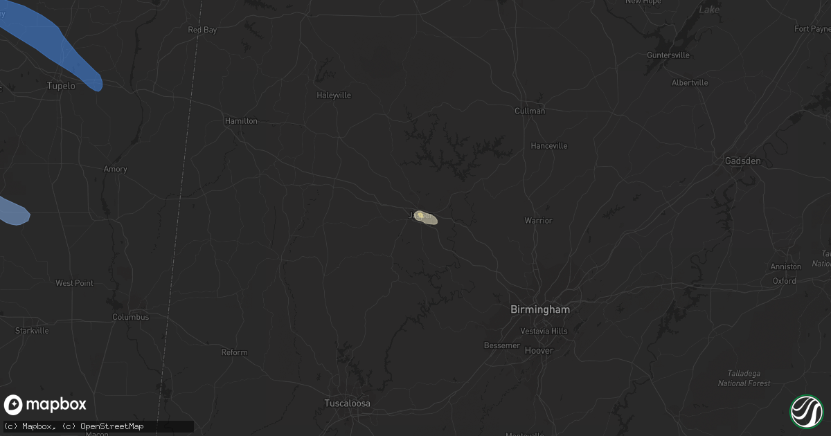 Hail map in Jasper, AL on September 6, 2023