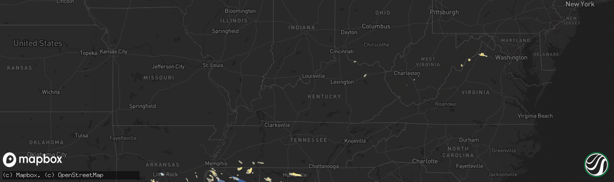 Hail map in Kentucky on September 6, 2023