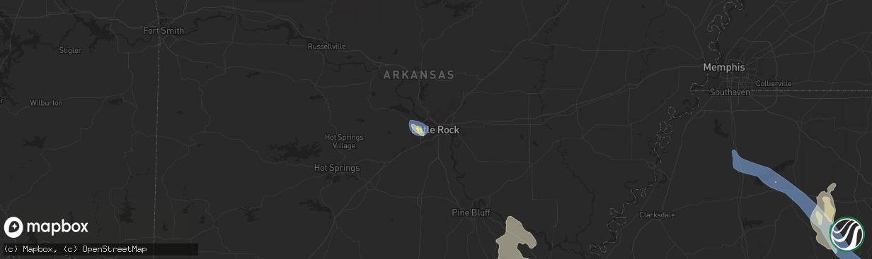 Hail map in Little Rock, AR on September 6, 2023