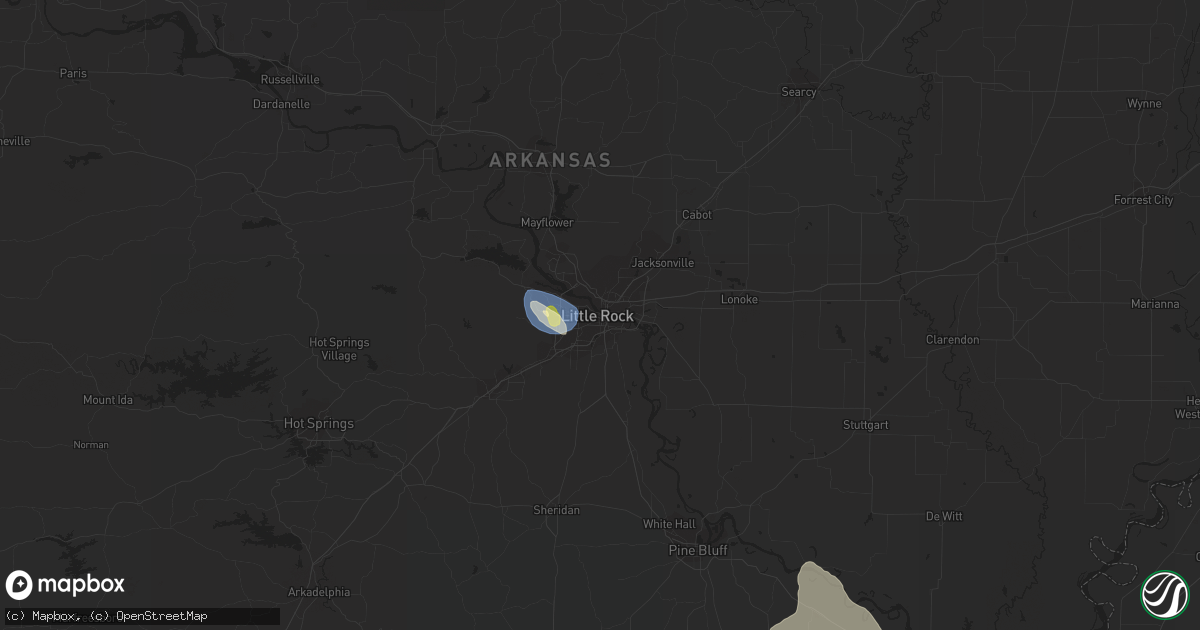 Hail map in Little Rock, AR on September 6, 2023