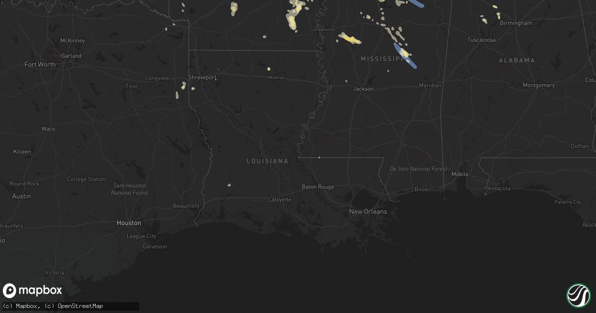 Hail map in Louisiana on September 6, 2023