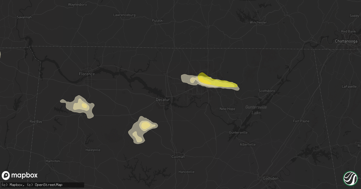 Hail map in Madison, AL on September 6, 2023