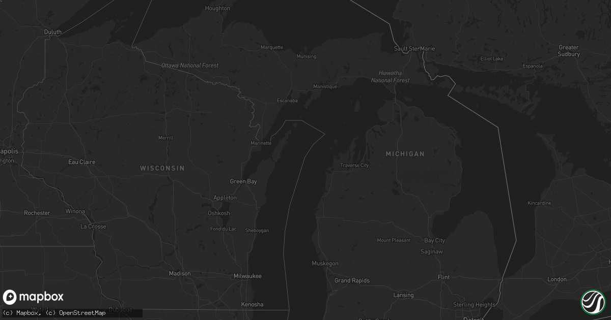 Hail map in Michigan on September 6, 2023