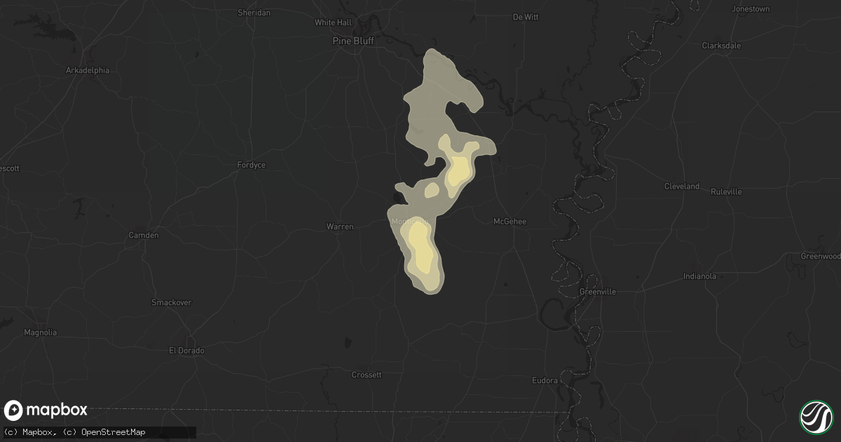 Hail map in Monticello, AR on September 6, 2023