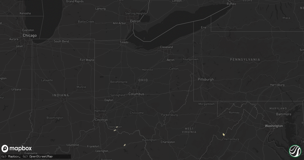 Hail map in Ohio on September 6, 2023