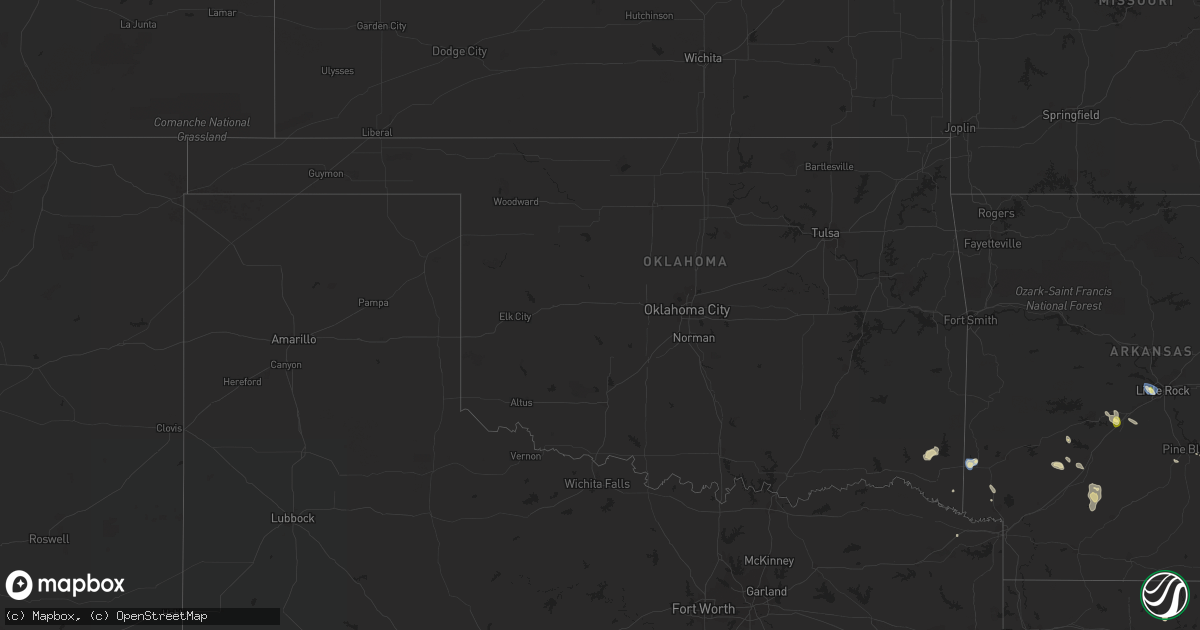 Hail map in Oklahoma on September 6, 2023