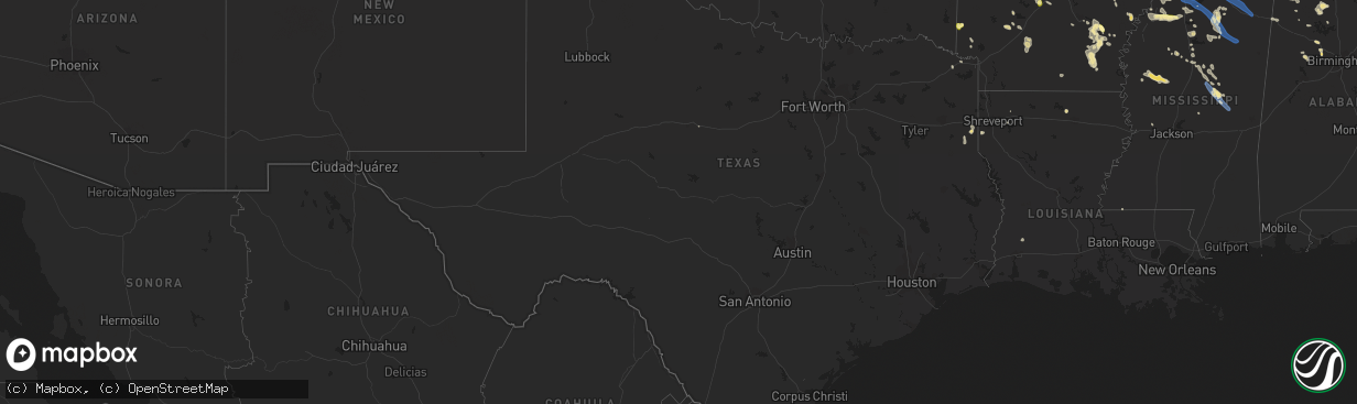 Hail map in Texas on September 6, 2023
