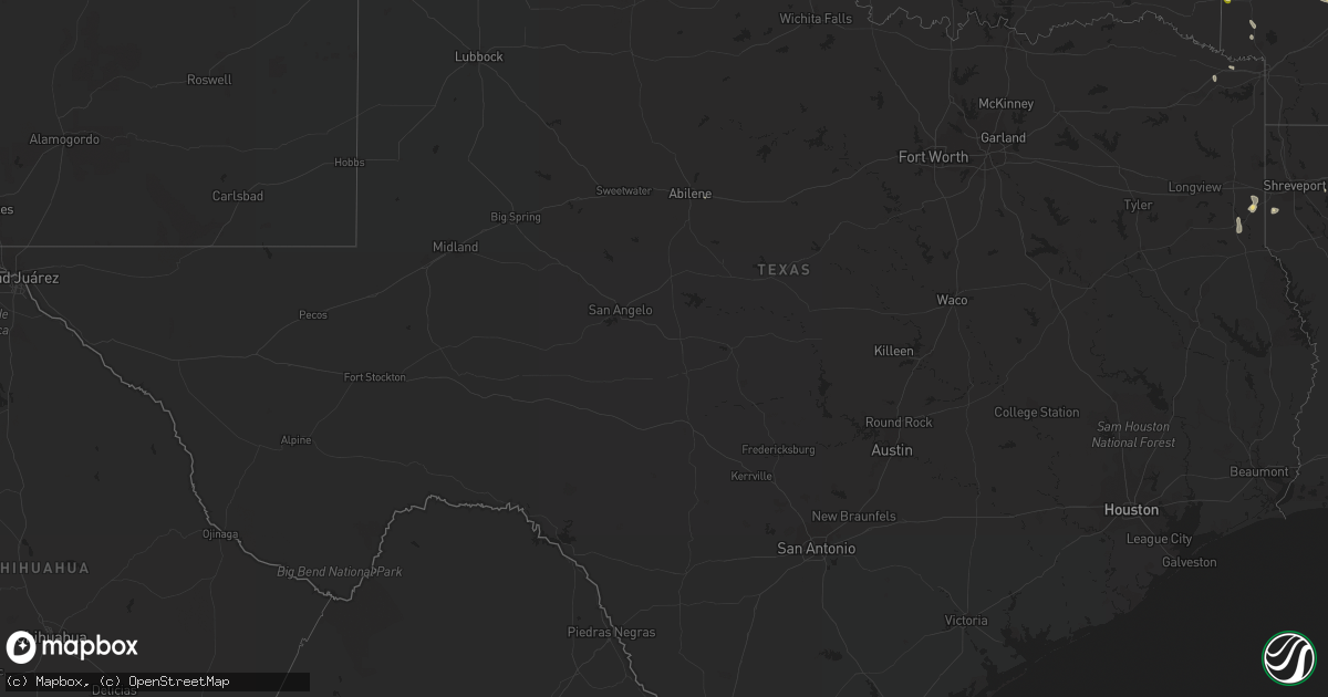 Hail map in Texas on September 6, 2023