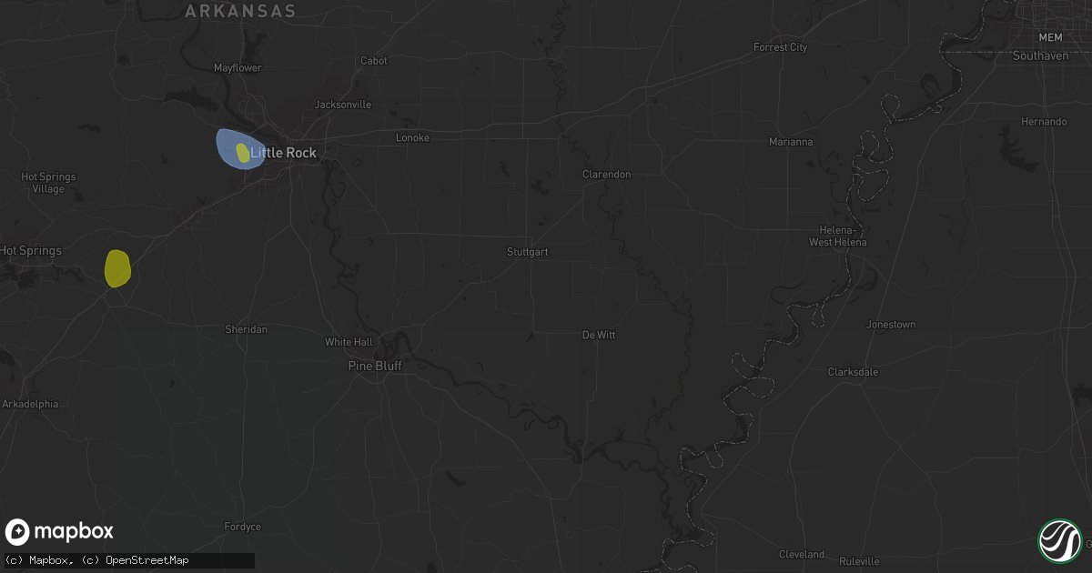 Hail map in Tupelo, MS on September 6, 2023