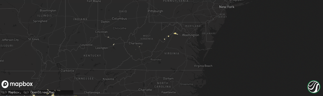 Hail map in Virginia on September 6, 2023