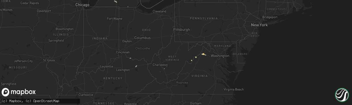 Hail map in West Virginia on September 6, 2023