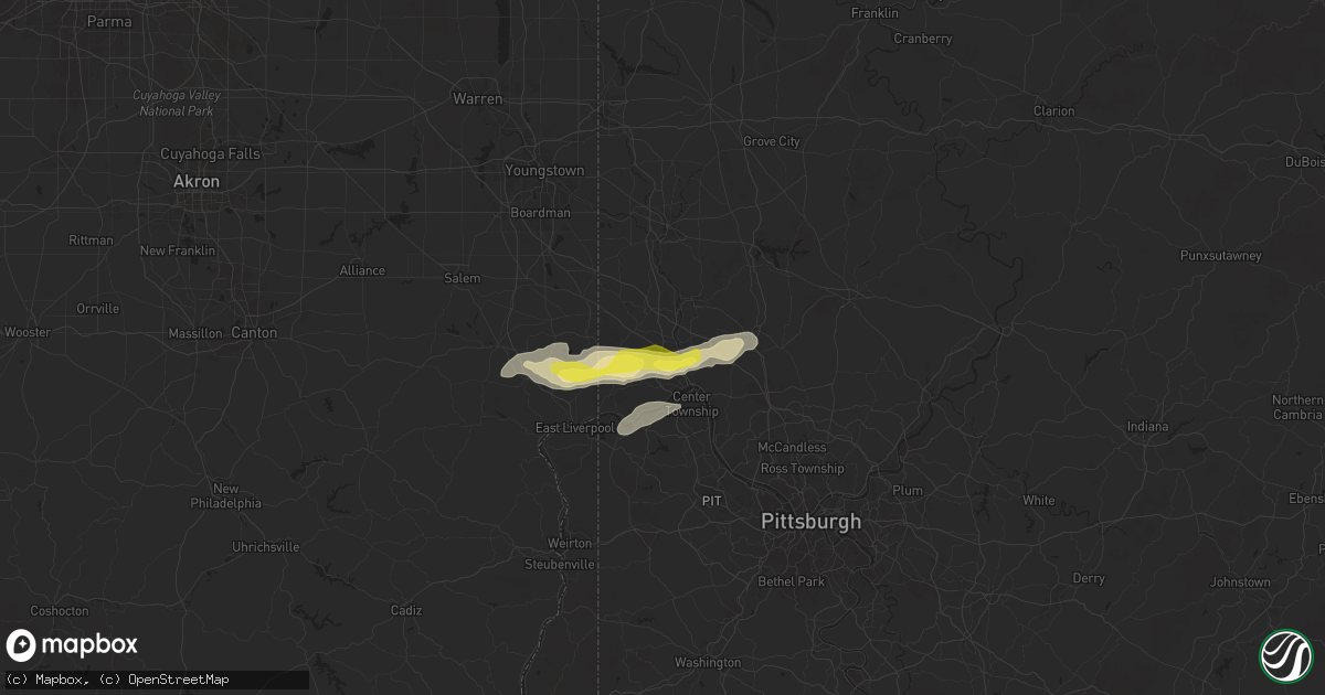 Hail map in Beaver Falls, PA on September 6, 2024