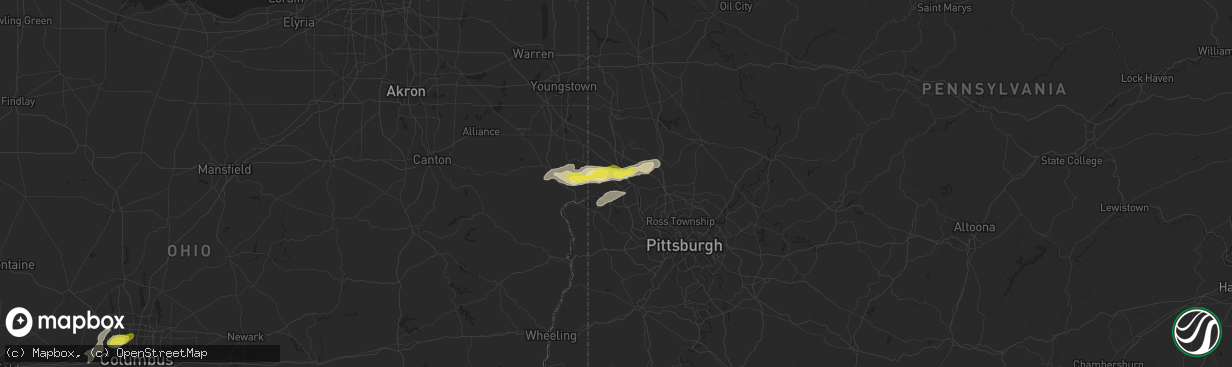 Hail map in Beaver, PA on September 6, 2024