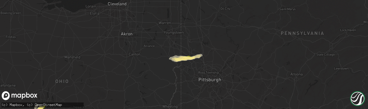 Hail map in Darlington, PA on September 6, 2024