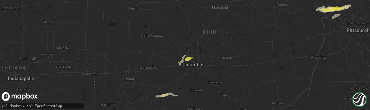 Hail map in Dublin, OH on September 6, 2024