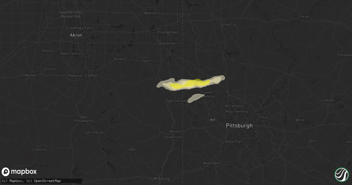 Hail map in East Liverpool, OH on September 6, 2024