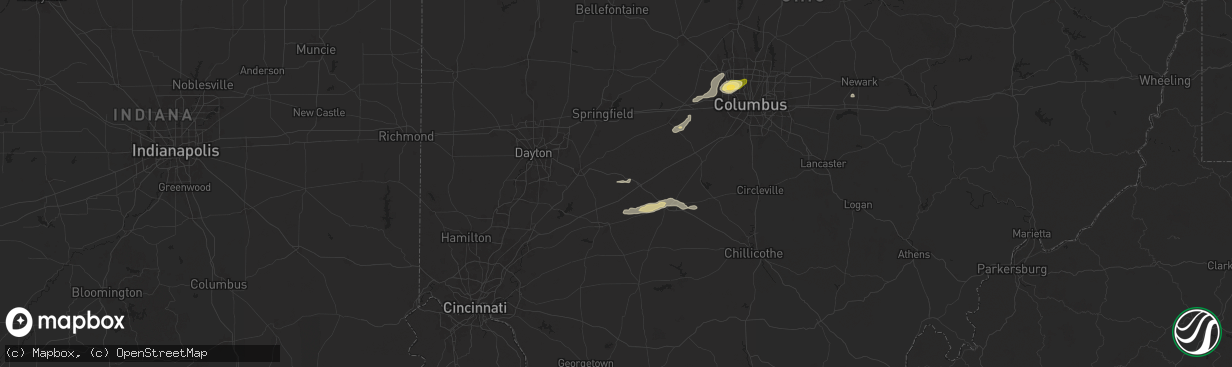 Hail map in Jamestown, OH on September 6, 2024