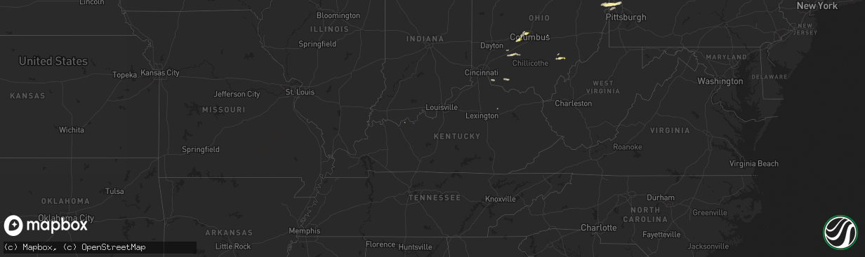 Hail map in Kentucky on September 6, 2024