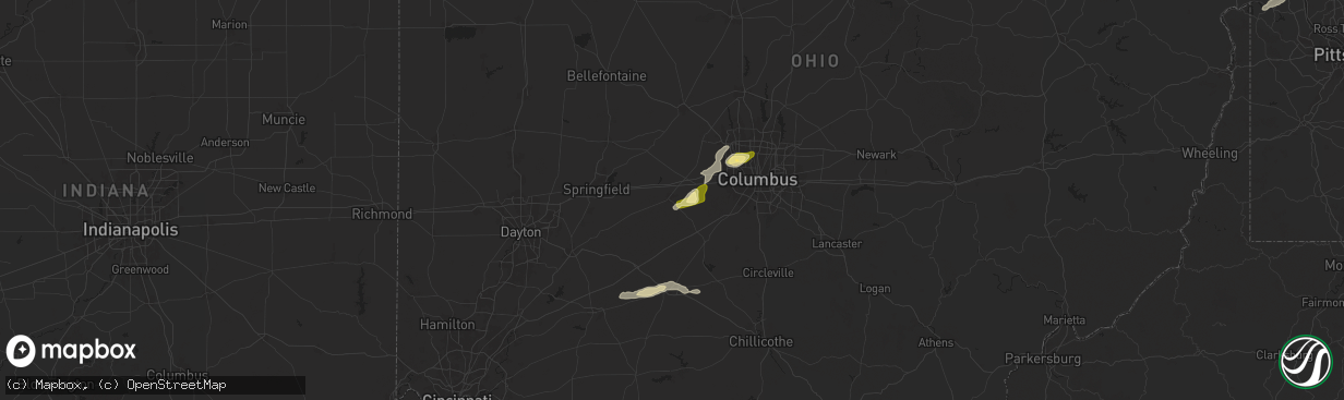 Hail map in London, OH on September 6, 2024