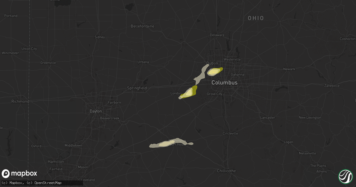 Hail map in London, OH on September 6, 2024