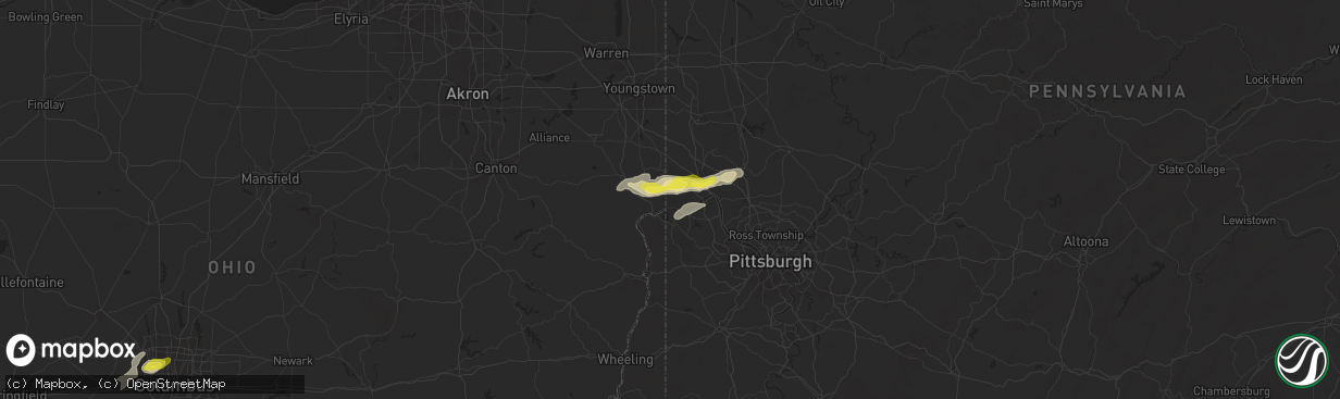 Hail map in Midland, PA on September 6, 2024