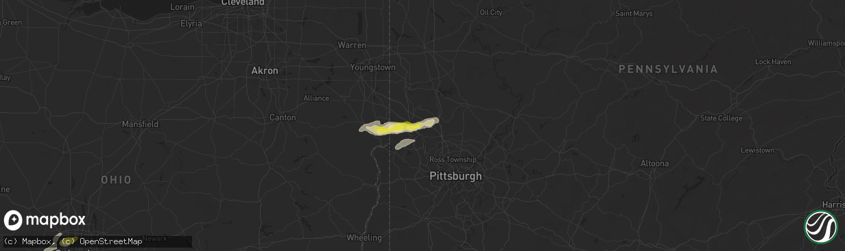 Hail map in New Brighton, PA on September 6, 2024